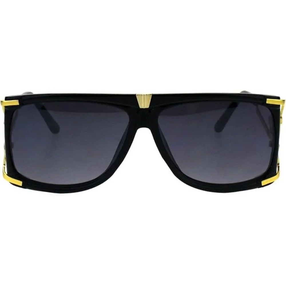Mens Sunglasses Black Gold Geometric Hype beast Club wear Retro UV400 Protection